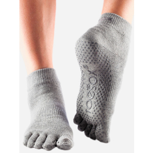 Шкарпетки ToeSox Grip Full Toe Ankle L (43-45) Сірі (841090108364) ТОП в Полтаві