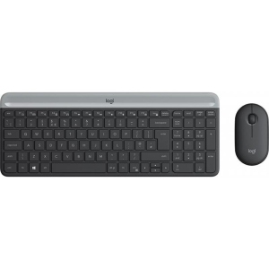 Комплект клавіатура + миша Logitech MK470 Wireless Slim Graphite USB Black (920-009206) ТОП в Полтаві