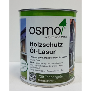 Защитное масло – лазурь OSMO HOLZSCHUTZ ÖL-LASUR 729 (темно-зеленое) 0.75 л. надежный