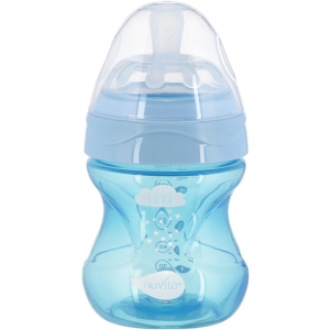 Дитяча Антиколікова пляшечка для годування Nuvita Mimic Cool 150 мл Блакитна (NV6012SKY) краща модель в Полтаві