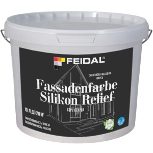 Силиконовая фасадная краска Feidal Fassadenfarbe Silikon Relief 10 л (4820232441275) лучшая модель в Полтаве