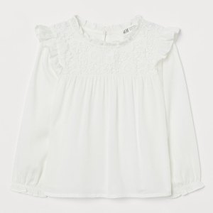 Блуза H&M 1412-850791 110 см Білий (hm00103616024) краща модель в Полтаві