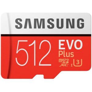 Samsung EVO Plus microSDXC 512GB UHS-I Class 10 + SD адаптер (MB-MC512HA/RU) в Полтаве