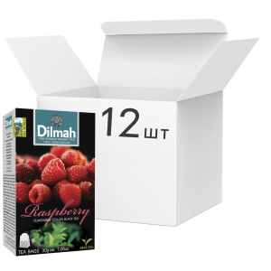 Упаковка чаю Dilmah чорного Малина 12 пачок по 20 пакетиків (19312631142218) в Полтаві