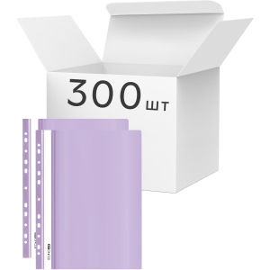 Упаковка папок-скоросшивателей Economix А4 с перфорацией, фактура "глянец" 120/160 мкм 300 шт Лавандовых (E31510-88) ТОП в Полтаве