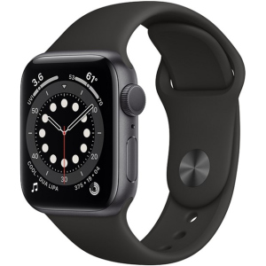 Смарт-часы Apple Watch Series 6 GPS 40mm Space Grey Aluminium Case with Black Sport Band (MG133UL/A) краща модель в Полтаві