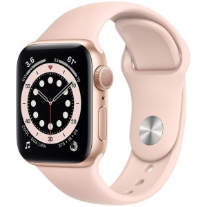 Смарт-часы Apple Watch Series 6 GPS 40mm Gold Aluminium Case with Pink Sand Sport Band (MG123UL/A) ТОП в Полтаві