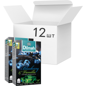 Упаковка чаю чорного пакетованого Dilmah Голубика та ваніль 12 шт по 20 пакетиків (19312631142065) краща модель в Полтаві