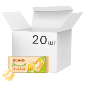 Упаковка шоколада Roshen со вкусом ананаса пористый белый 80 г х 20 шт (4823077627514) лучшая модель в Полтаве