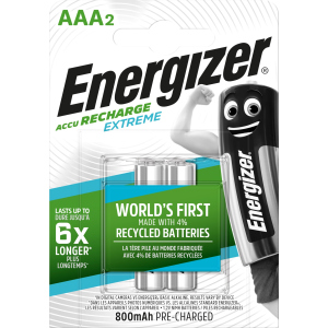 Аккумулятор Energizer Extreme AAA 800 мАч 2 шт (7638900416862) ТОП в Полтаве