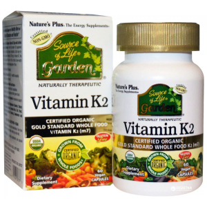 Вітаміни Nature's Plus Source of Life Garden Therapeutic Vitamin K2 120 мкг 60 гелевих капсул (97467307377) в Полтаві