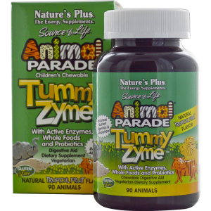 Комплекс Natures Plus Animal Parade Tummy Zyme для улучшения пищеварения Тропический фрукт 90 жевательных таблеток (97467299474)