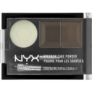 Тени и воск для бровей NYX Professional Makeup Eyebrow Cake Powder 02 Dark Brown/brown 2.64 г (800897123871) лучшая модель в Полтаве