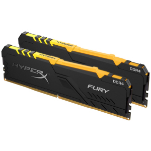 Оперативна пам'ять HyperX DDR4-3000 16384MB PC4-24000 (Kit of 2x8192) Fury RGB Black (HX430C15FB3AK2/16) краща модель в Полтаві