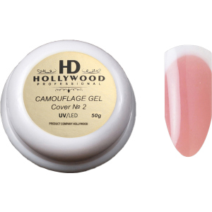 Гель для нарощування нігтів HD Hollywood Camouflage Cover №2 50 мл (HD-ГС №2Б) (2200199050024)